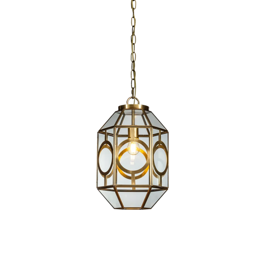 hanging 1 light brass pendant light
