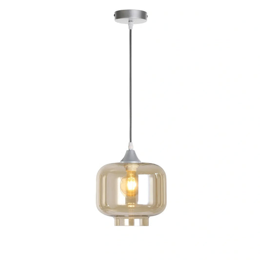 Murano 1 Light Silver Pendant Round shade