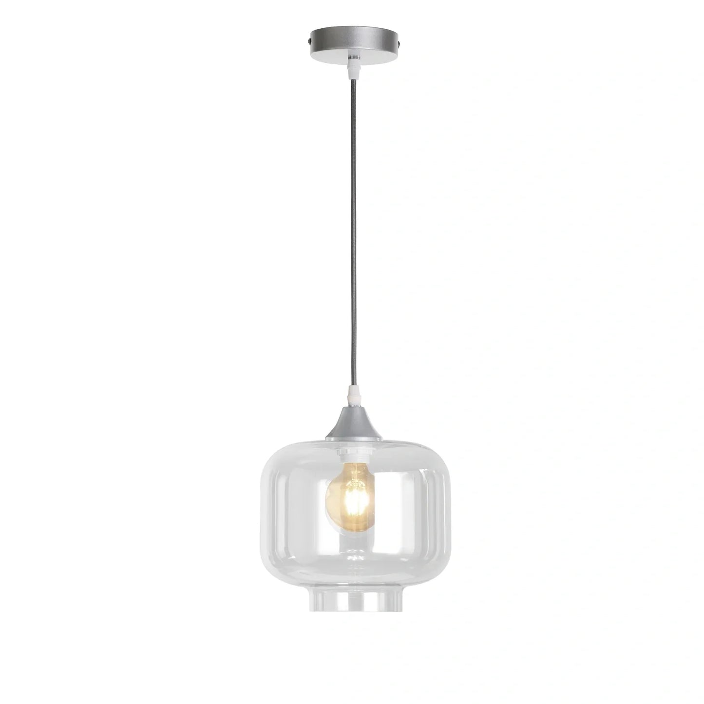 Murano 1 Light Silver Pendant Round shade