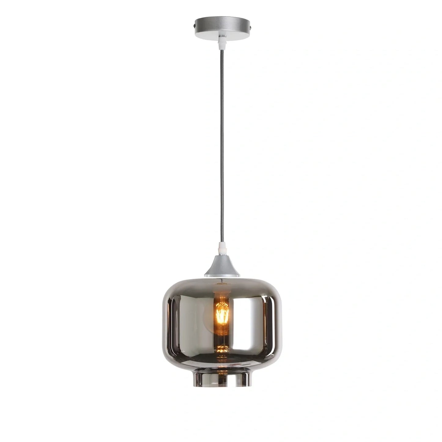 Murano 1 Light Silver Pendant Round shade