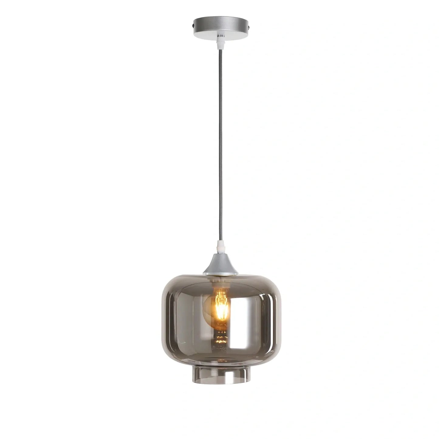 Murano 1 Light Silver Pendant Round shade