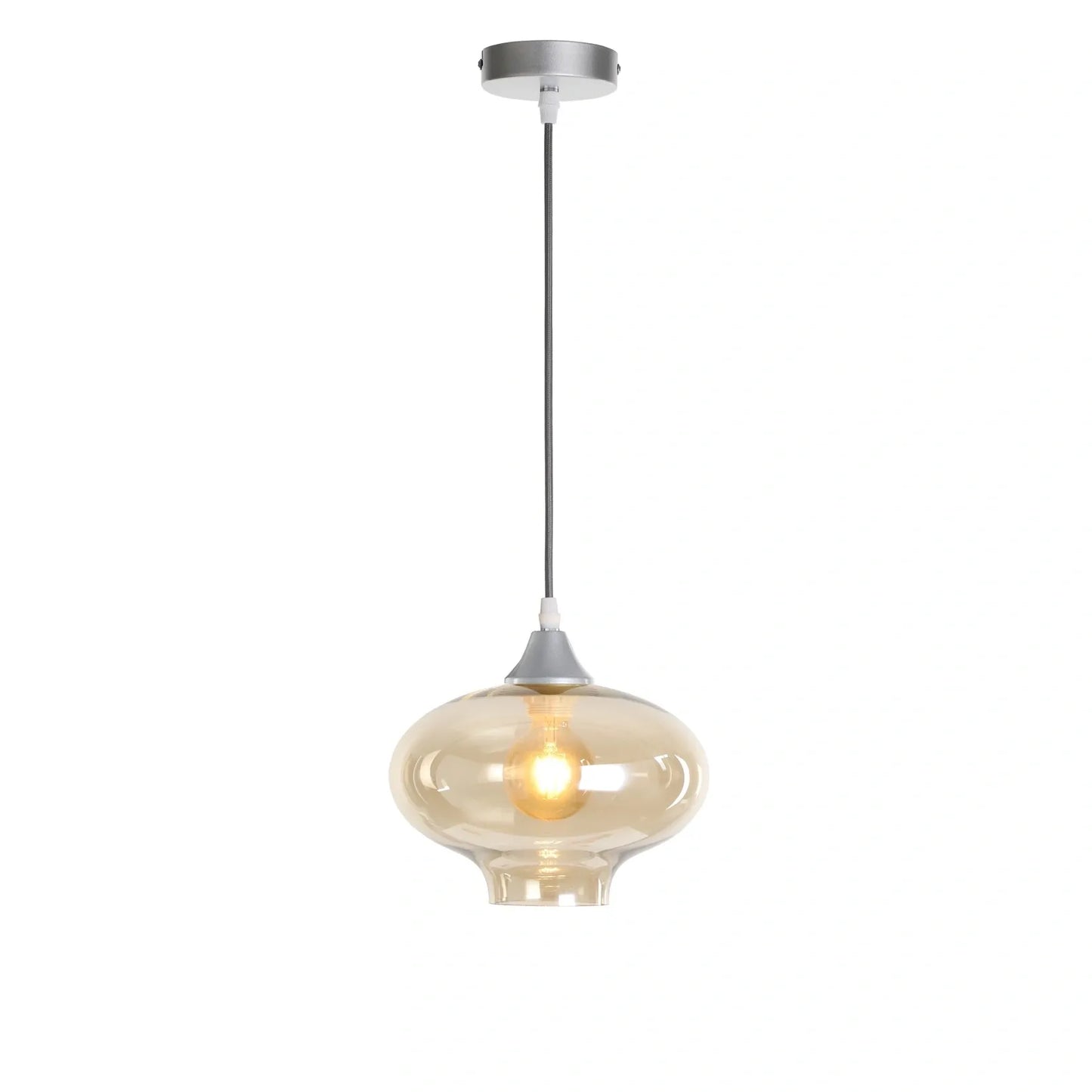 Murano 1 Light Silver Pendant Teardrop Shape