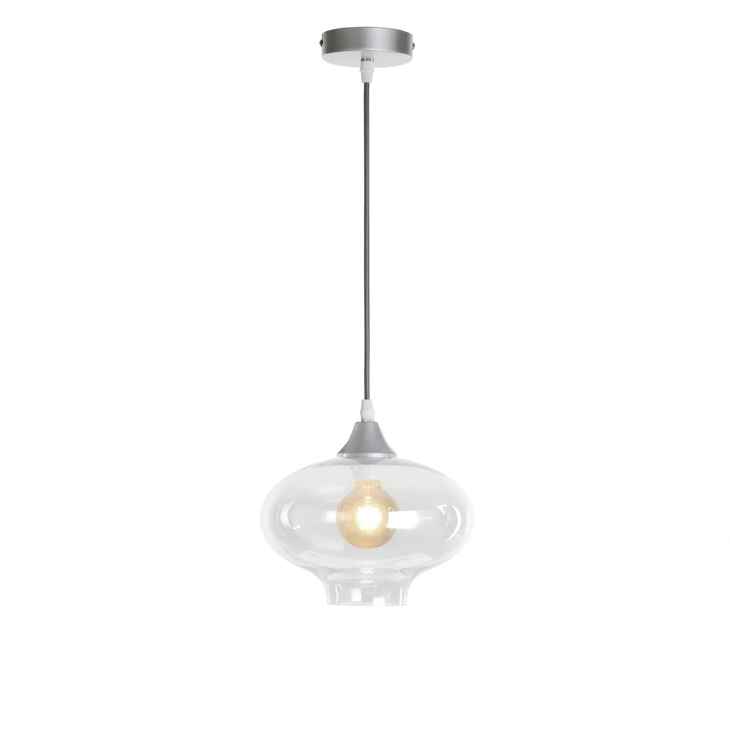 Murano 1 Light Silver Pendant Teardrop Shape