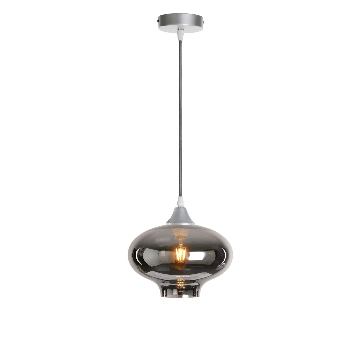 Murano 1 Light Silver Pendant Teardrop Shape