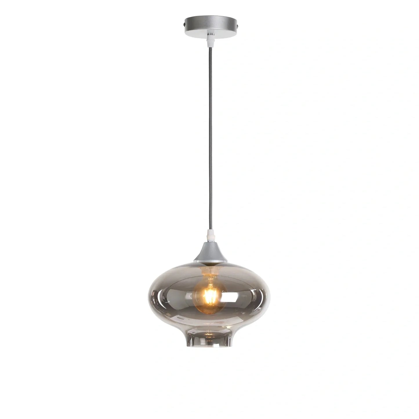 Murano 1 Light Silver Pendant Teardrop Shape