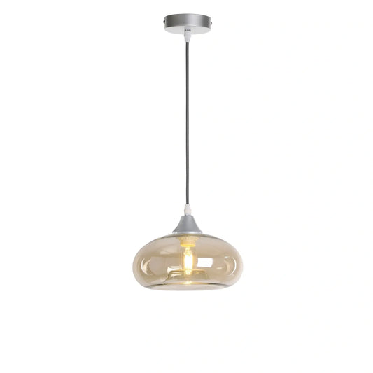 Murano 1 Light Silver Pendant Mushroom Shade
