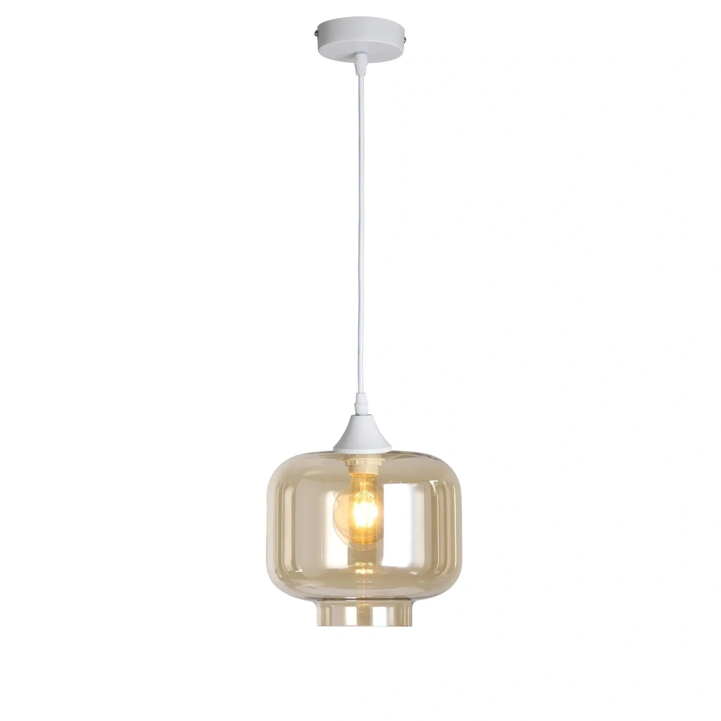 Murano 1 Light White Pendant Round shade
