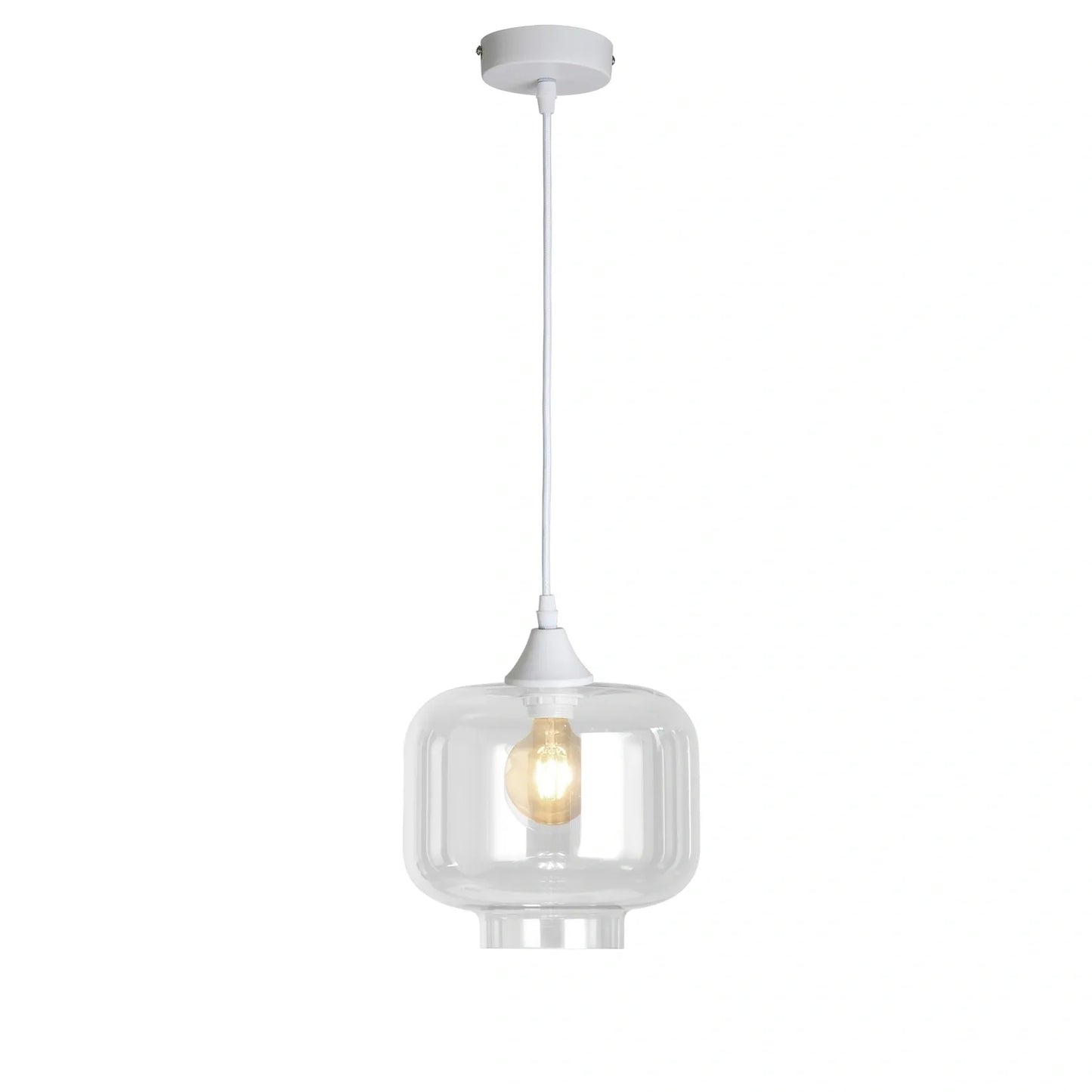 Murano 1 Light White Pendant Round shade