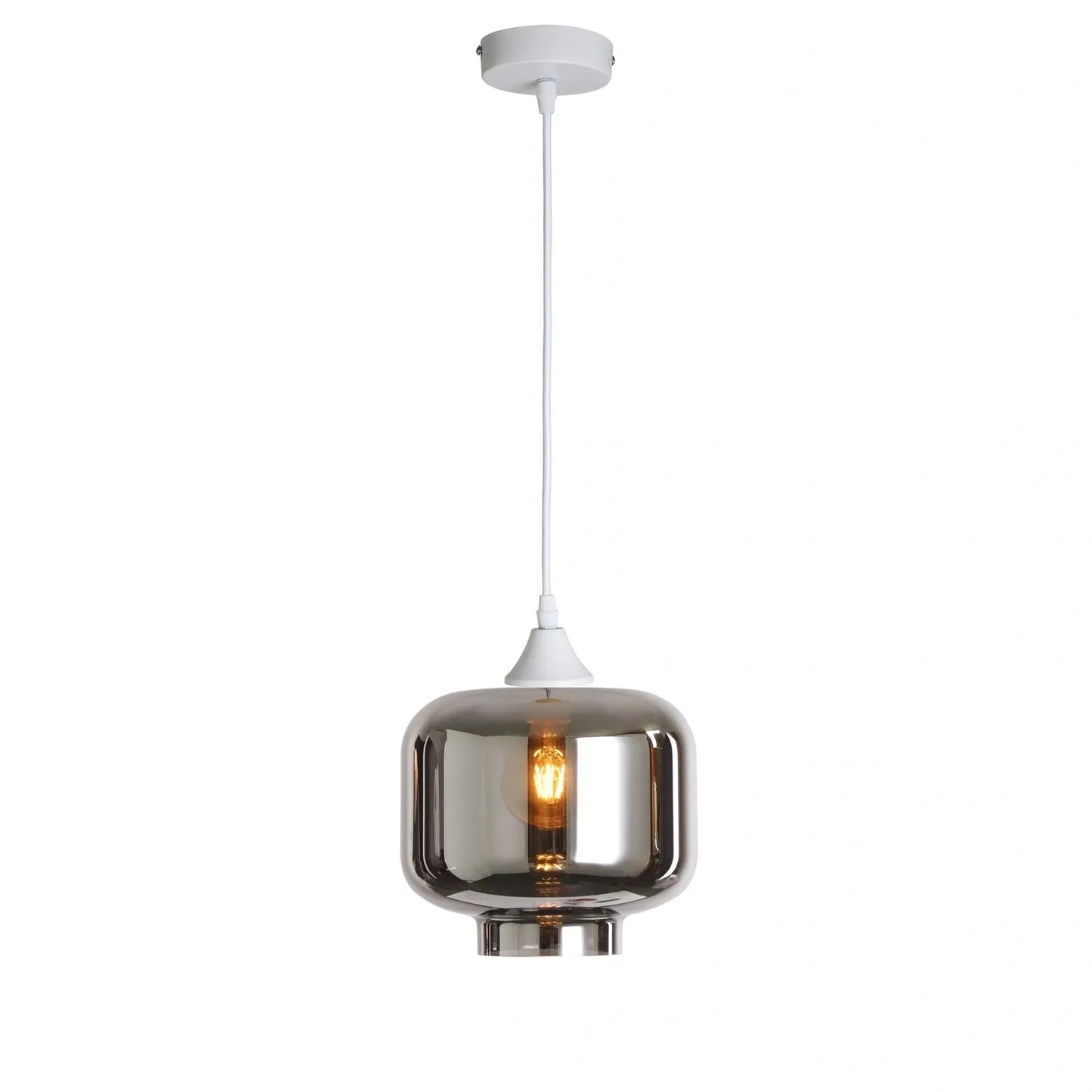 Murano 1 Light White Pendant Round shade
