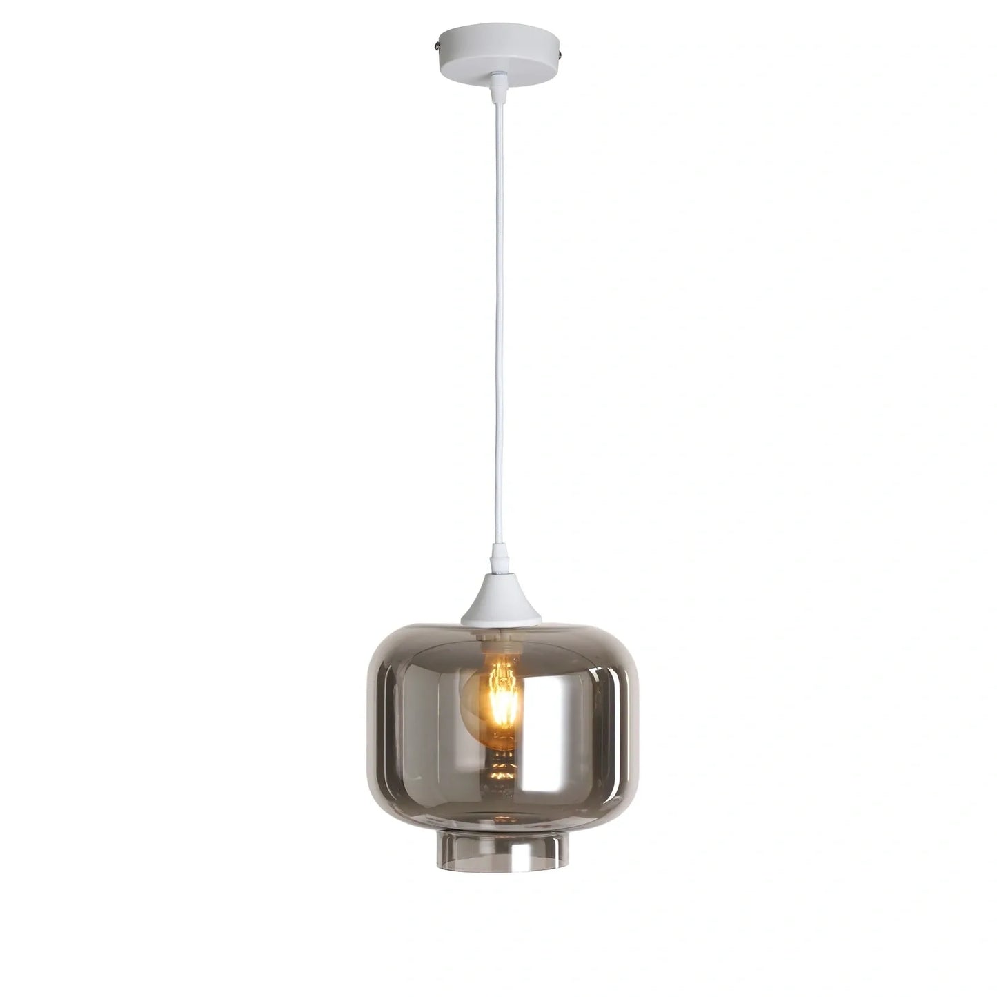 Murano 1 Light White Pendant Round shade