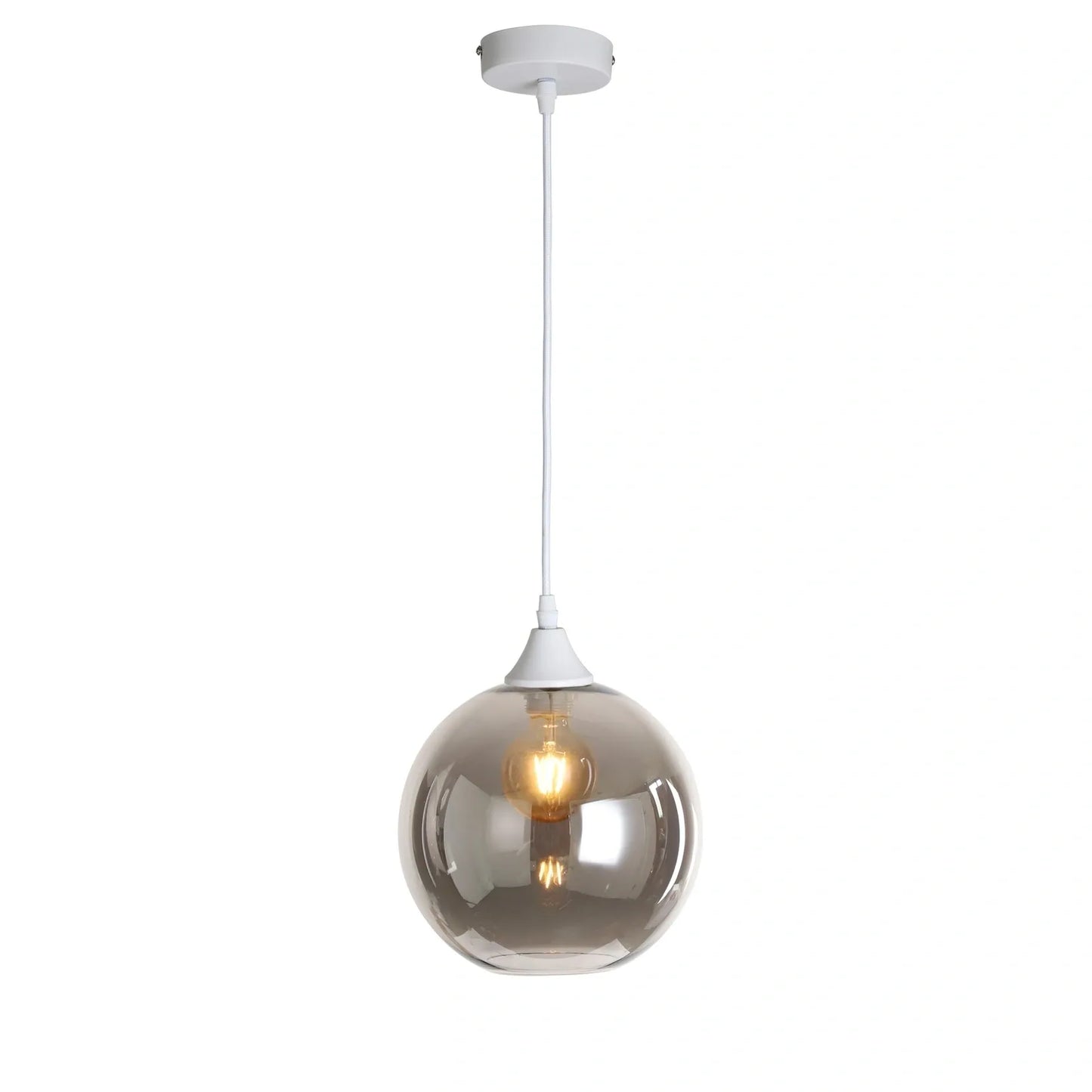 Murano 1 Light White Pendant With Globe shade