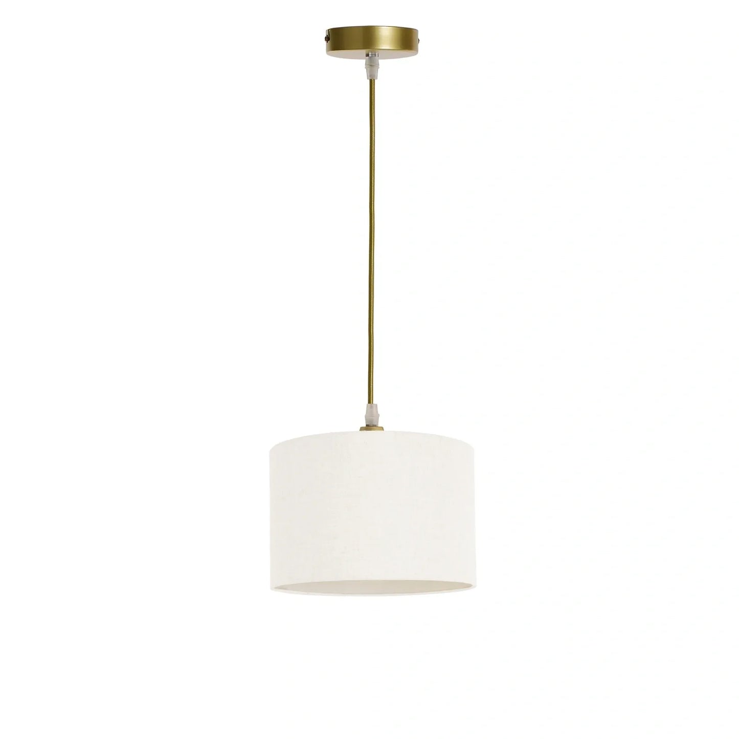 Murano 1 Light Pendant with Hand Made 25cm Fabric shade gold cable