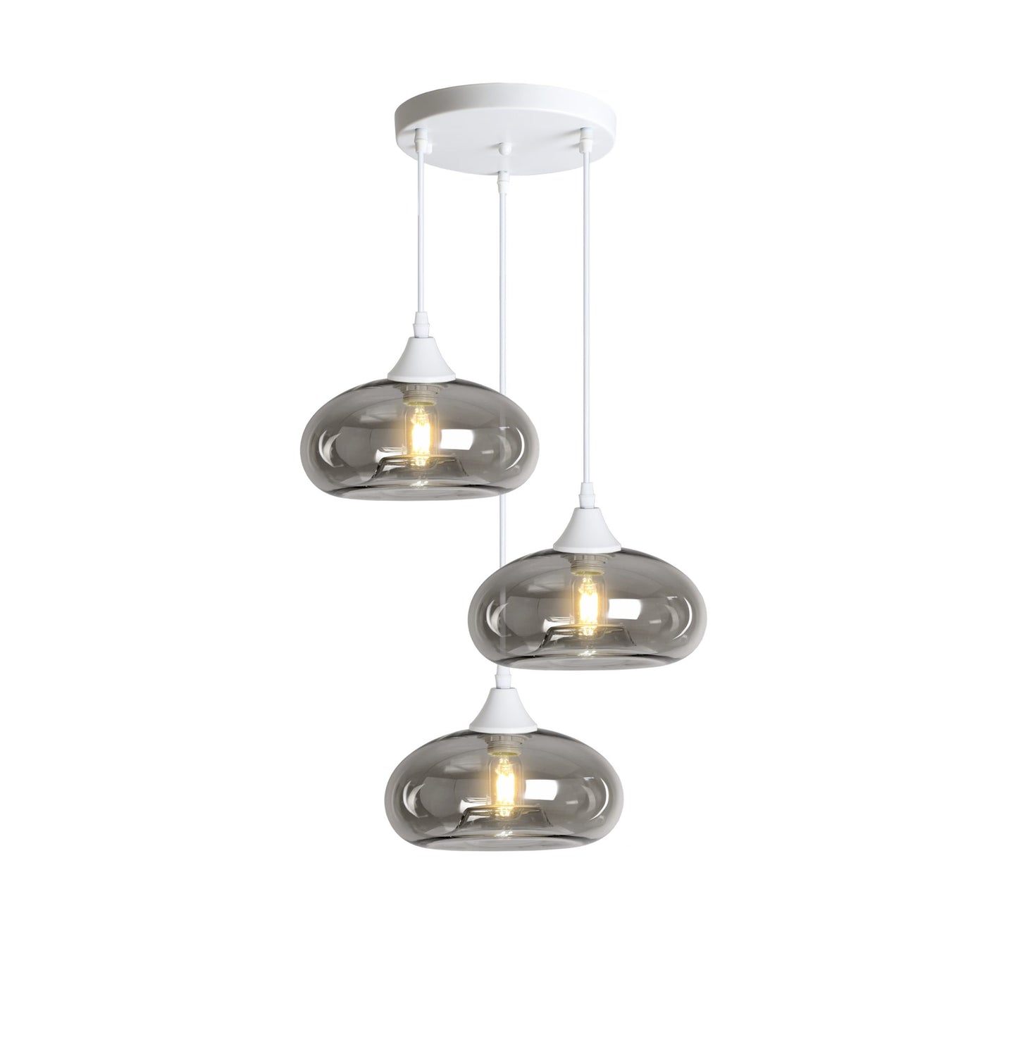 Murano 3 Light Pendant Mushroom Shade