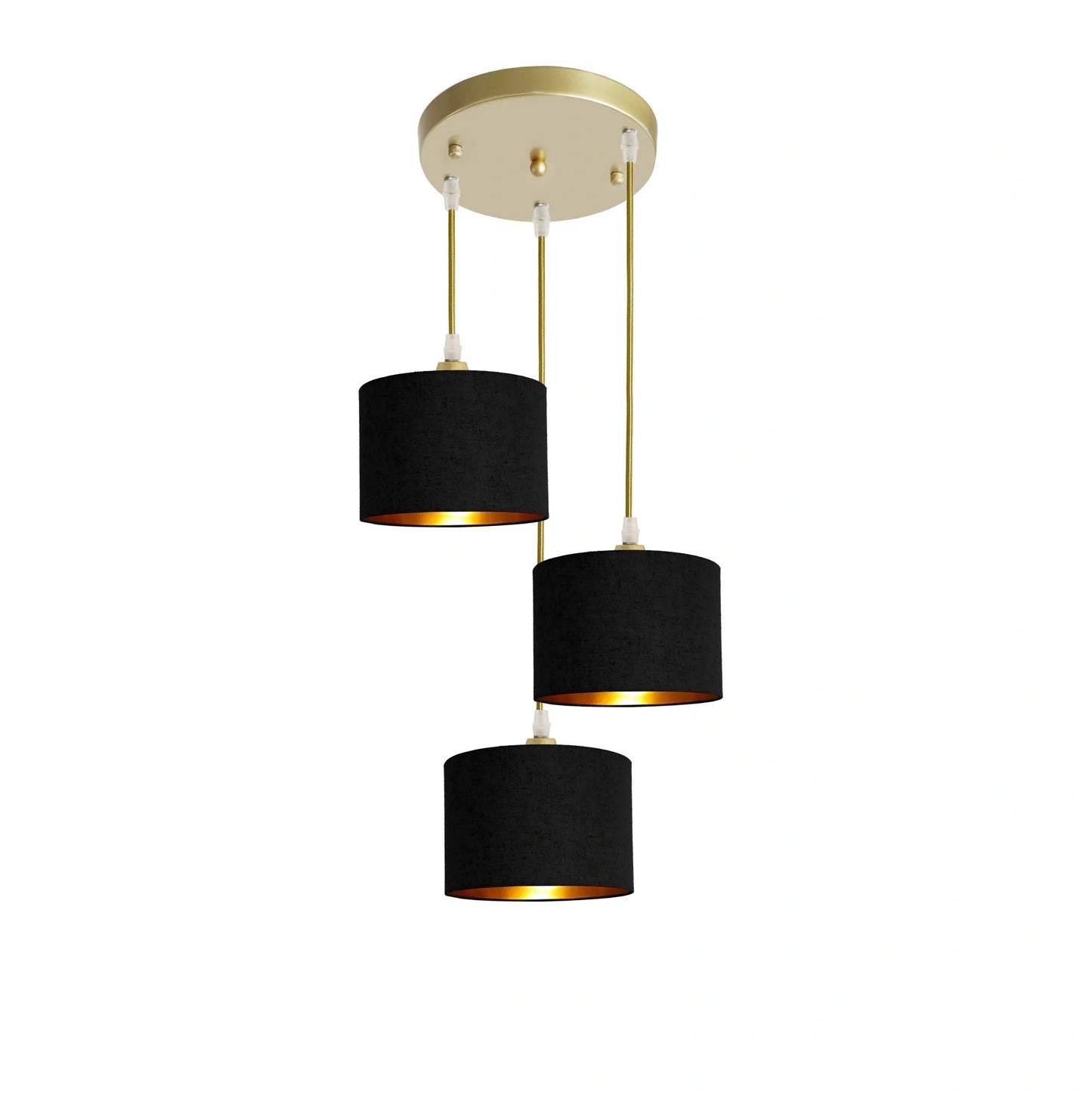 Murano 3 Light Pendant with fabric shades