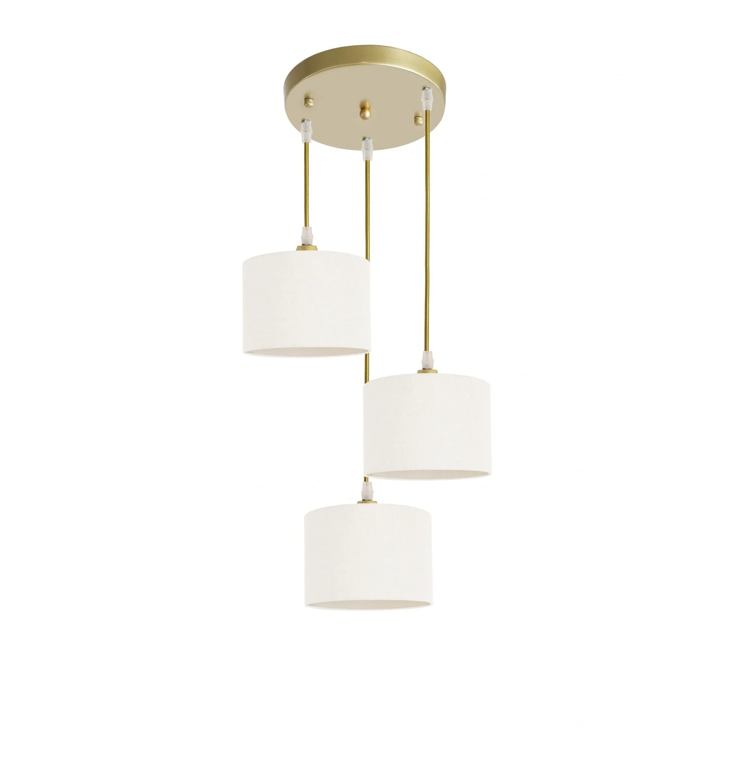 Murano 3 Light Pendant with fabric shades