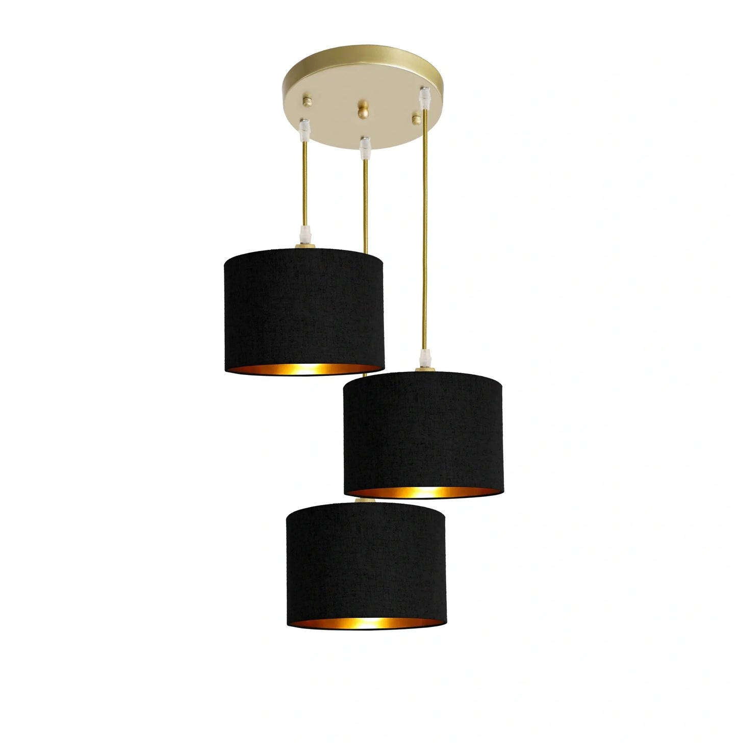 Murano 3 Light Pendant with fabric shades