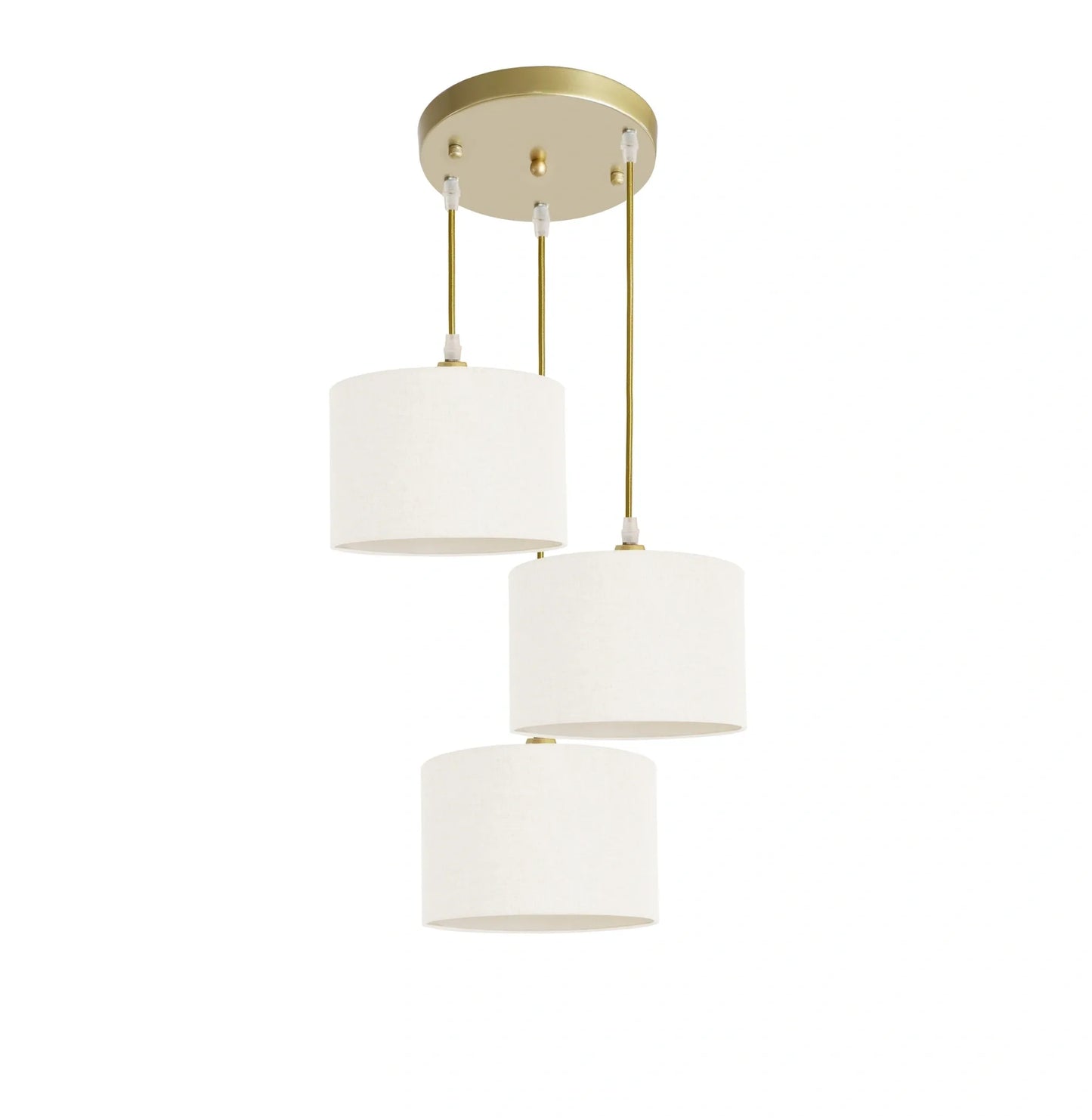 Murano 3 Light Pendant with fabric shades