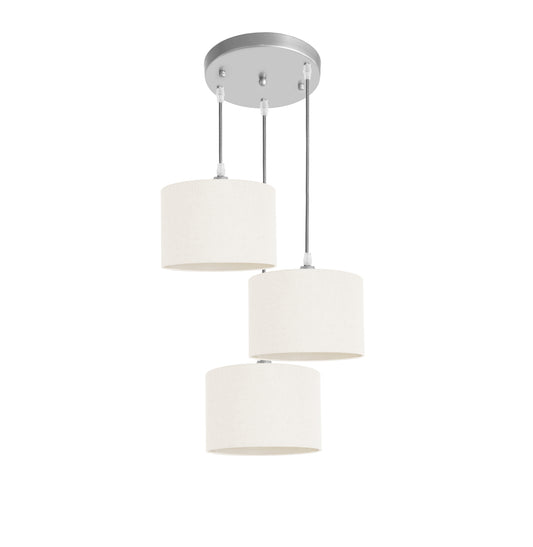 Murano 3 Light Pendant with fabric shades