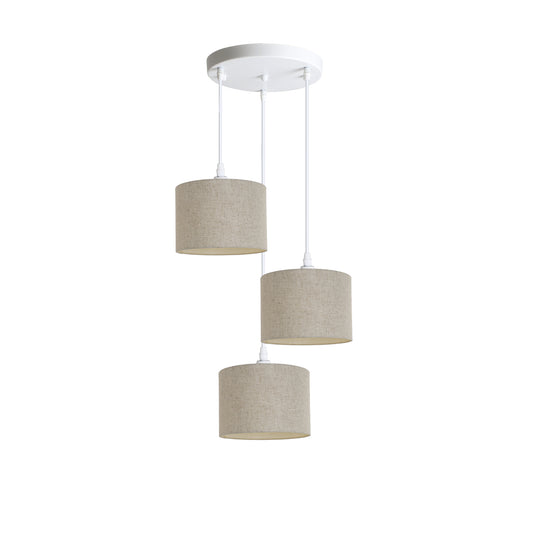 Murano 3 Light Pendant with fabric shades