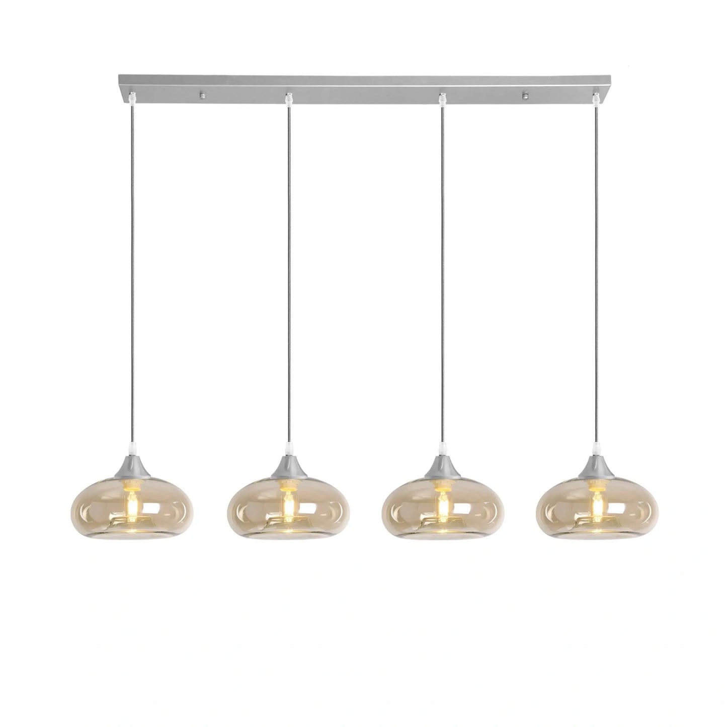 Murano 4 Light Silver Bar with Mushroom Glass shades