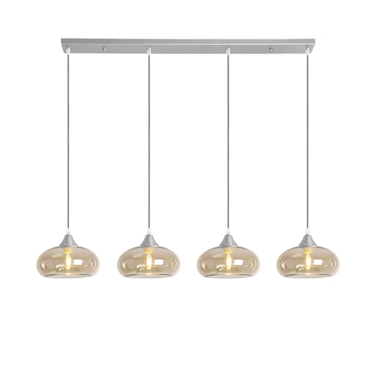 Murano 4 Light Silver Bar with Mushroom Glass shades