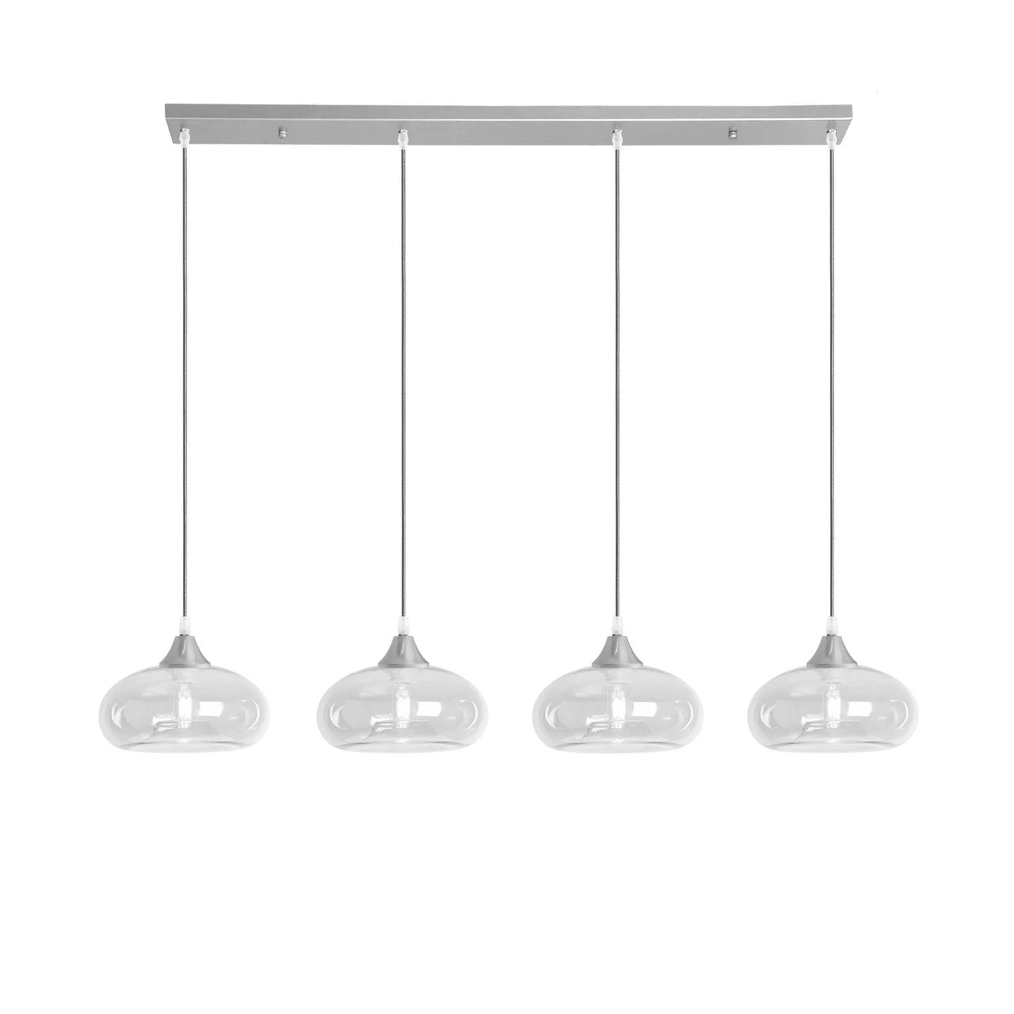 Murano 4 Light Silver Bar with Mushroom Glass shades