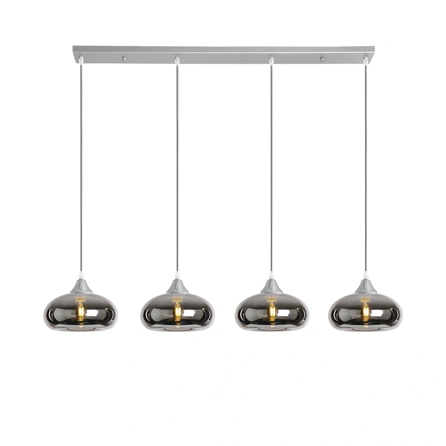 Murano 4 Light Silver Bar with Mushroom Glass shades