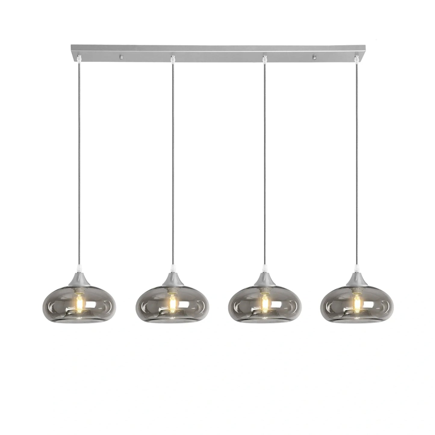 Murano 4 Light Silver Bar with Mushroom Glass shades