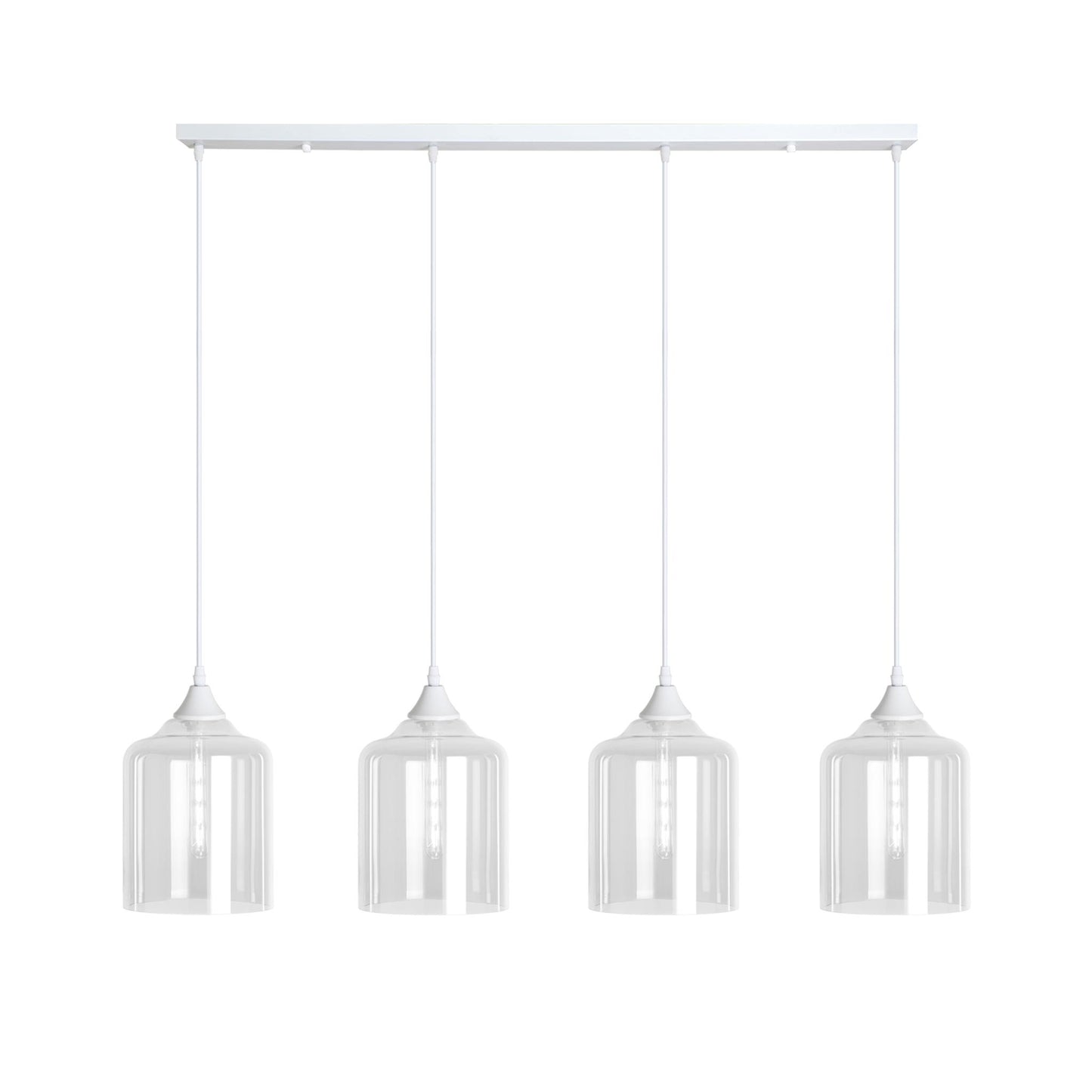 Murano 4 Light Bar Large Cylinder Glass shades