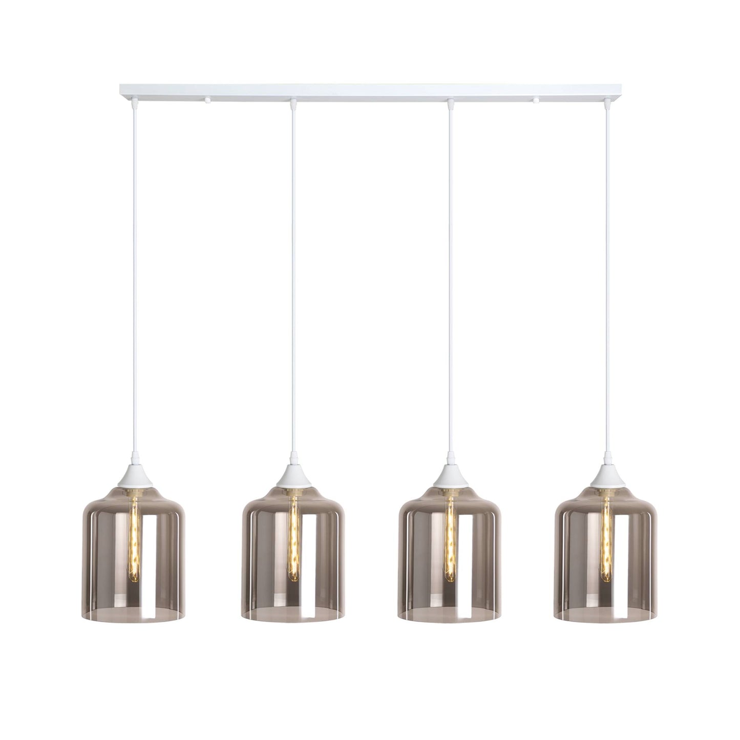 Murano 4 Light Bar Large Cylinder Glass shades