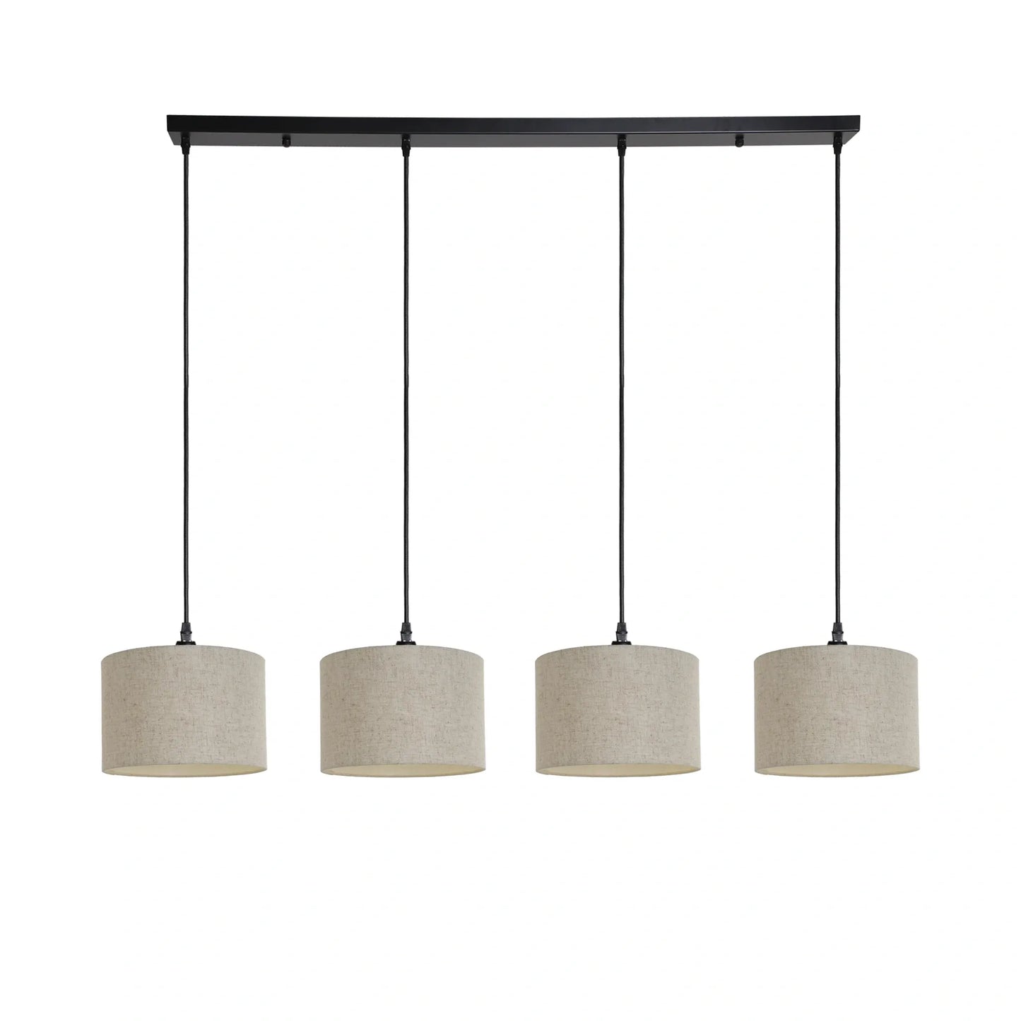Murano 4 Light Pendant with 4 x hand made fabric shades