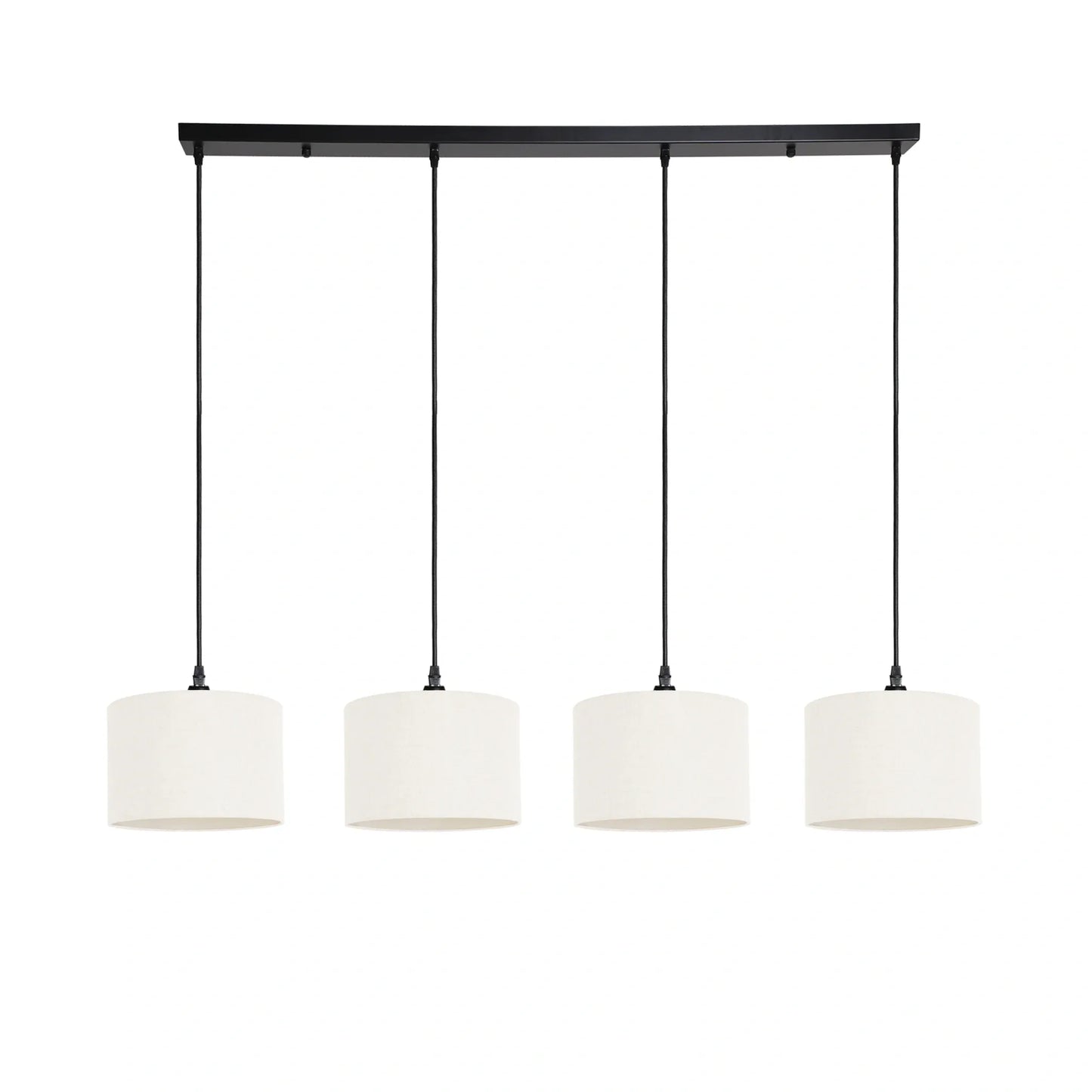 Murano 4 Light Pendant with 4 x hand made fabric shades