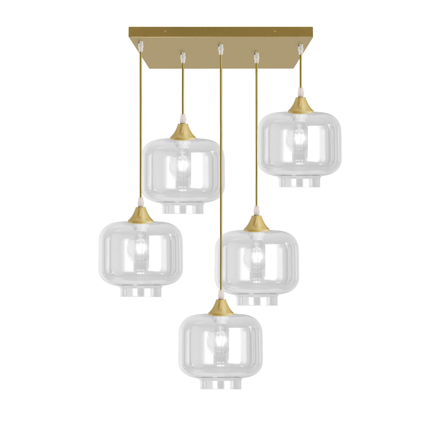 Murano 5 Light Pendant Round Shades