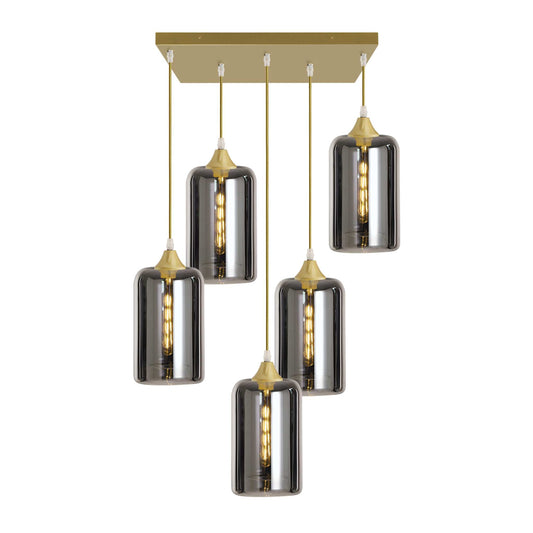 Murano 5 Light Pendant Slim Cylinder Shades