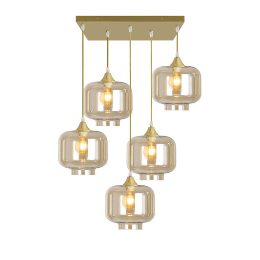 Murano 5 Light Pendant Round Shades