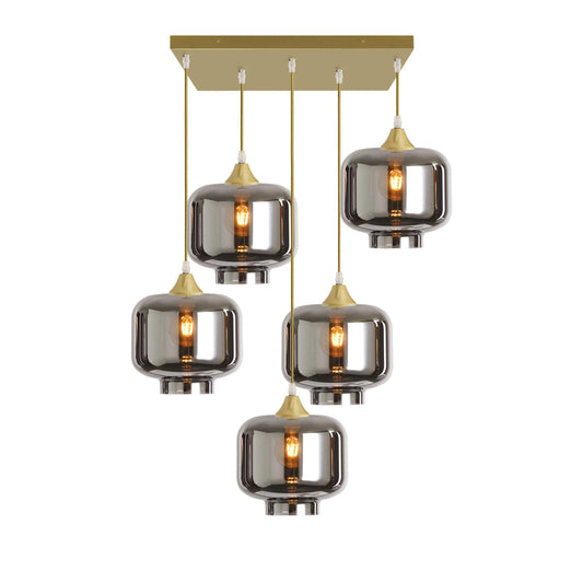 Murano 5 Light Pendant Round Shades