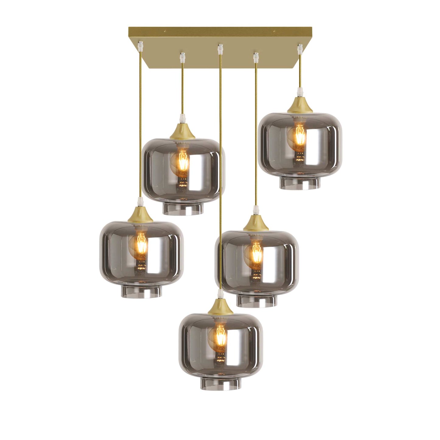Murano 5 Light Pendant Round Shades