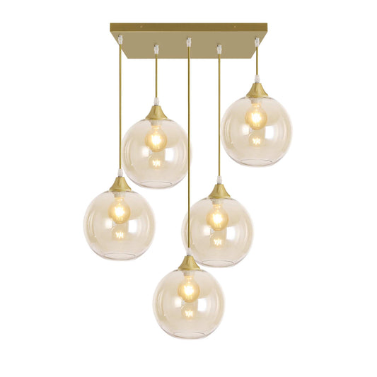Murano 5 Light Pendant Globe Shades