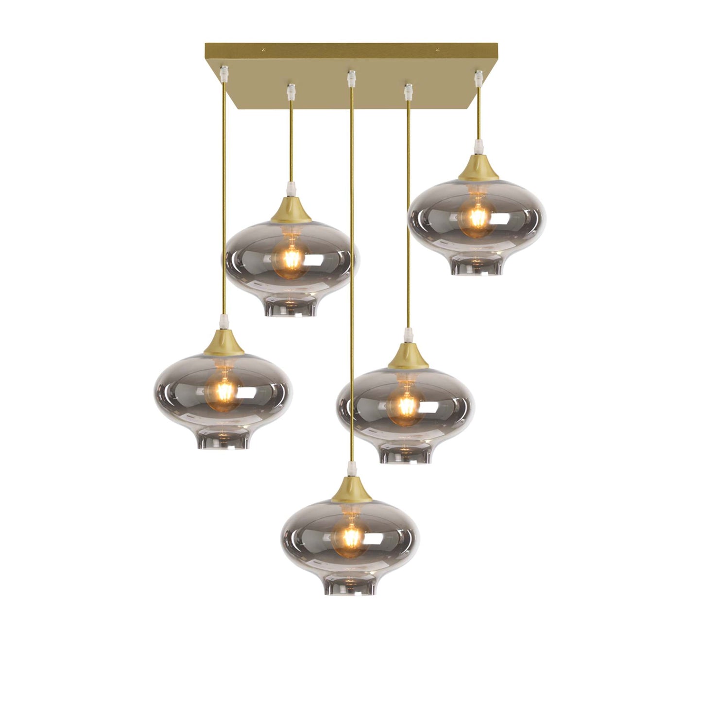 Murano 5 Light Pendant Teardrop Shades