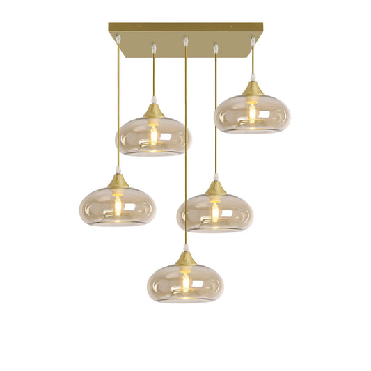 Murano 5 Light Pendant Mushroom Shades