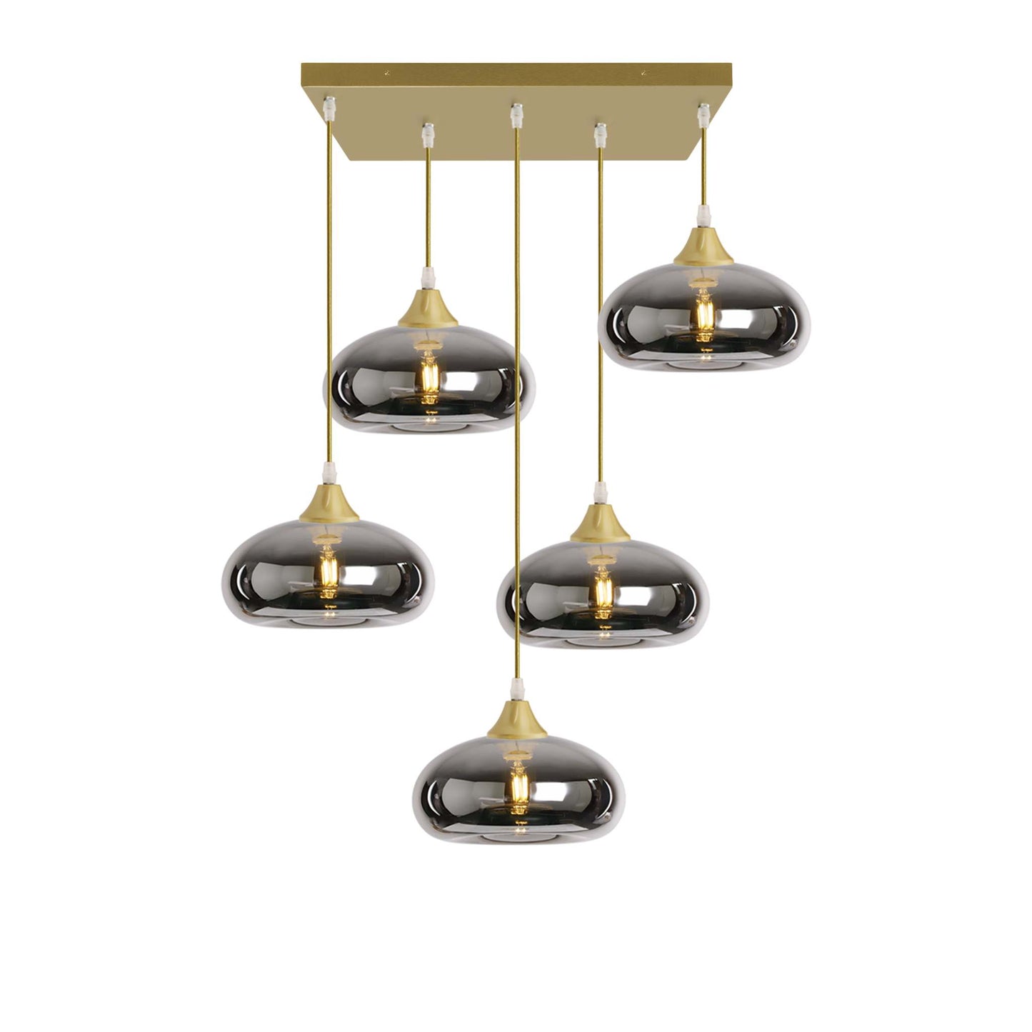 Murano 5 Light Pendant Mushroom Shades