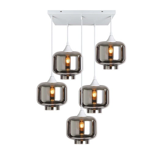 Murano 5 Light Pendant Round Shades