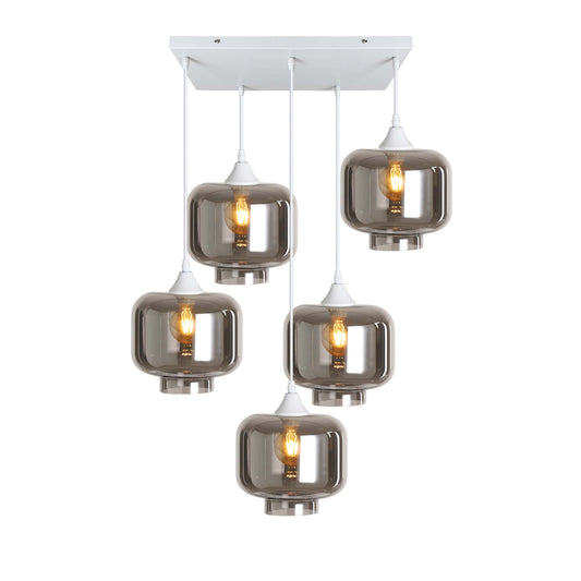 Murano 5 Light Pendant Round Shades