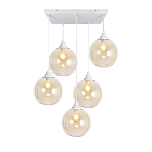 Murano 5 Light Pendant Globe Shades