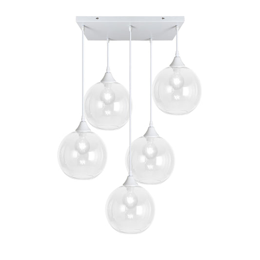 Murano 5 Light Pendant Globe Shades