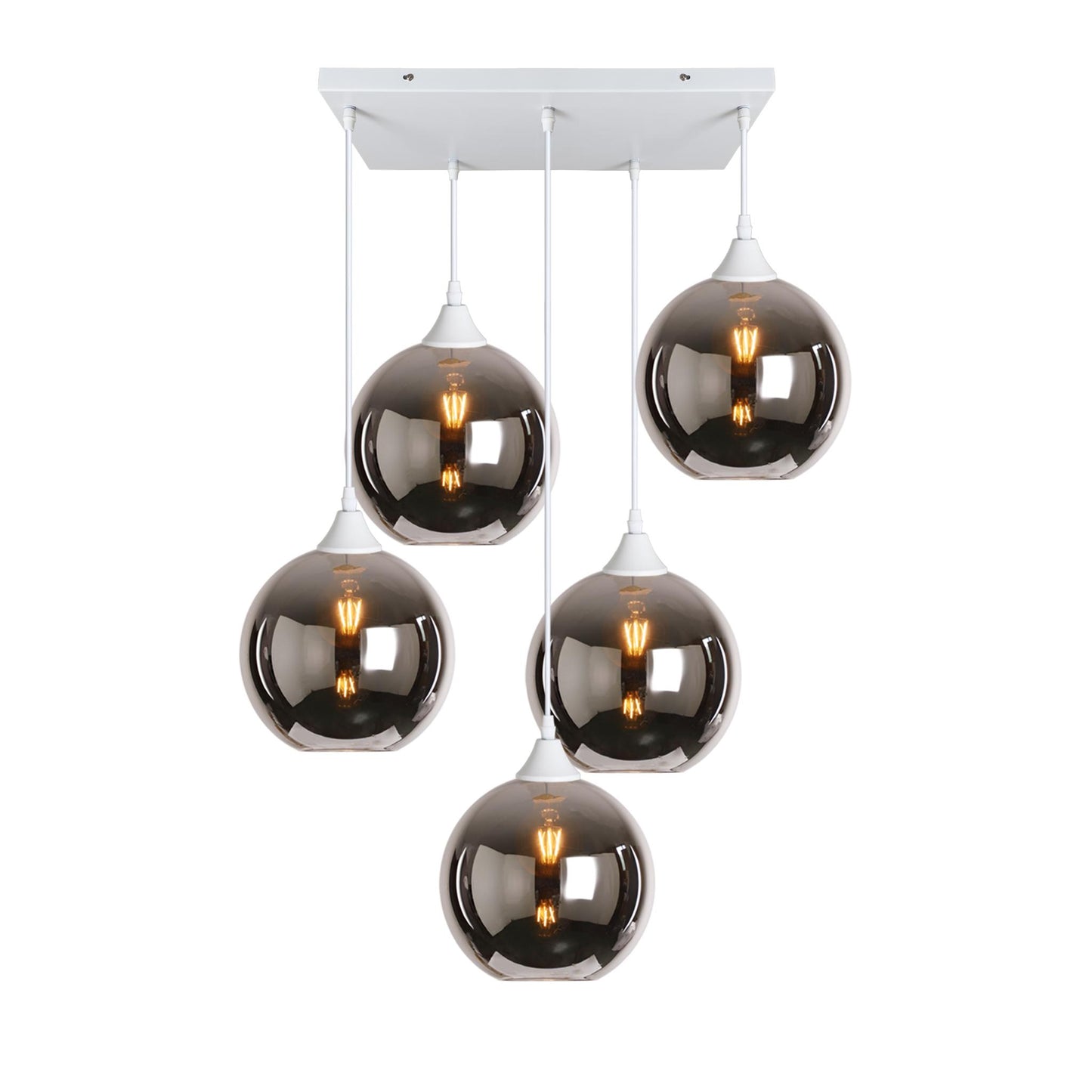 Murano 5 Light Pendant Globe Shades