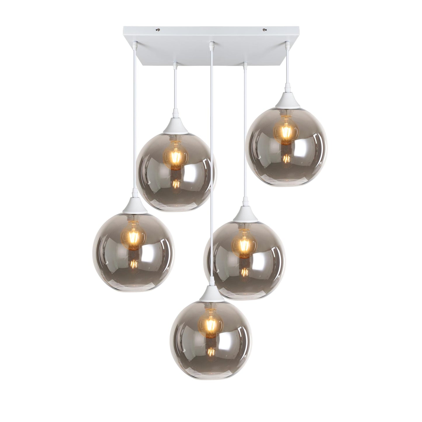 Murano 5 Light Pendant Globe Shades