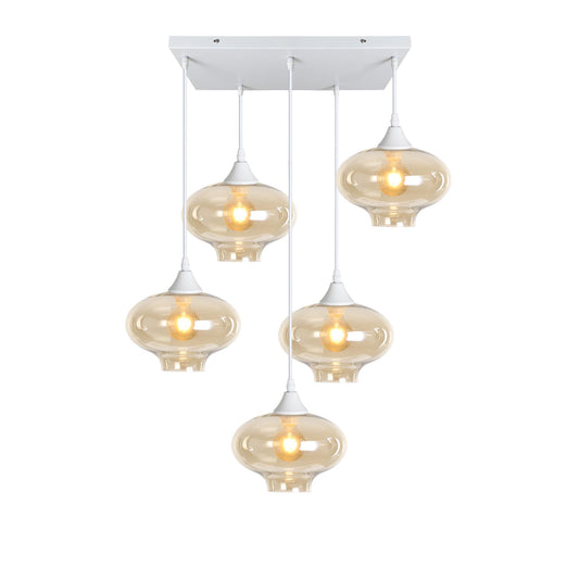 Murano 5 Light Pendant Teardrop Shades