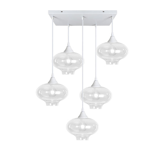 Murano 5 Light Pendant Teardrop Shades
