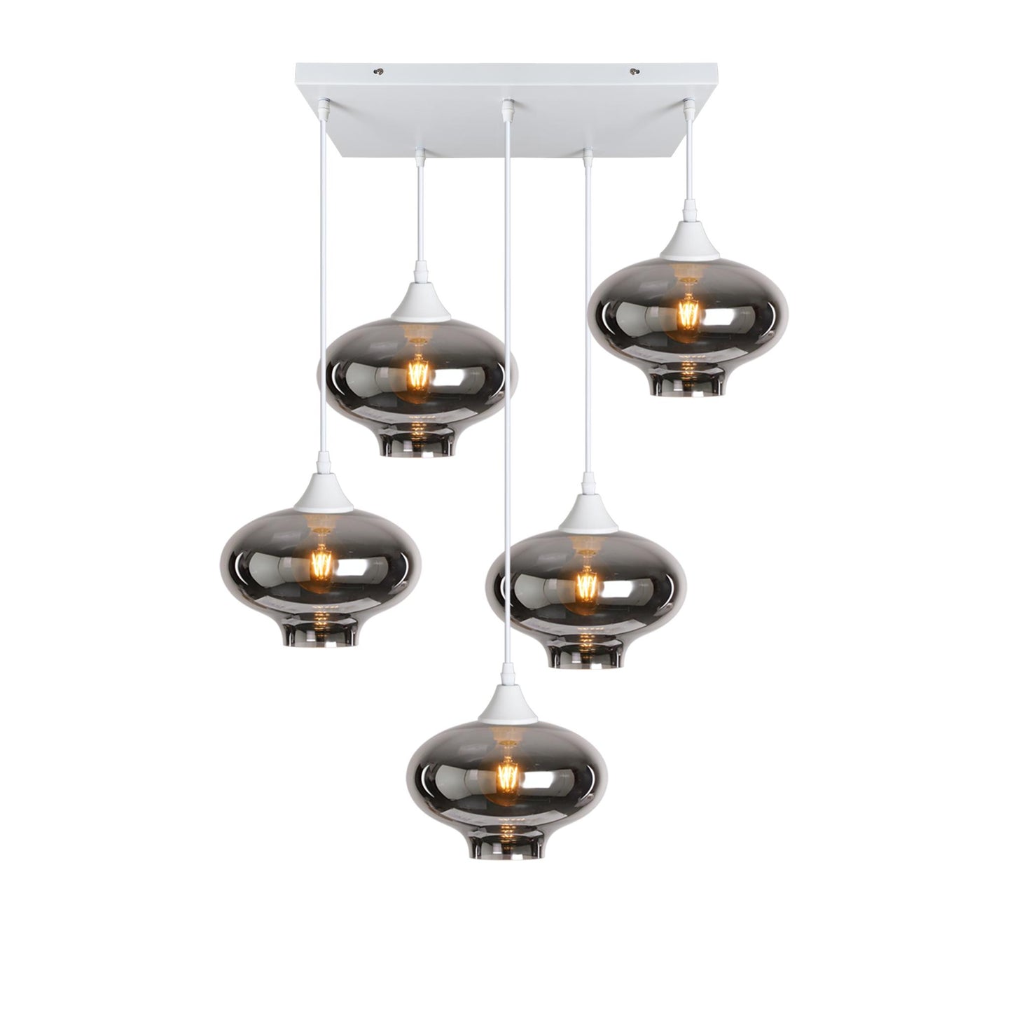 Murano 5 Light Pendant Teardrop Shades
